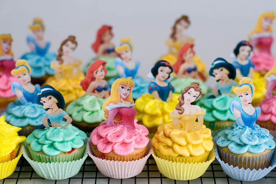Disney Princess Cupcakes With Sprinkles On Top
