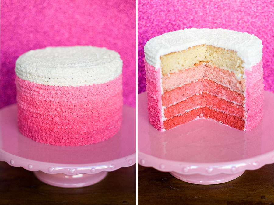 How to Frost a Rose Ombre Cake